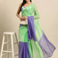 Ahalyaa Women's Traditional Semi Stitch Saree - Fluorescent Green | Swadesiicart