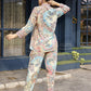 Beige & Pink Rayon Paisley Printed Top with Matching Bottom - Eesha - Swadesiicart
