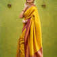 DEIANA'S Beautiful Designer Golden zari Soft Lichi Silk Saree - Yellow - Swadesiicart