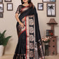Joban Fashion Black Solid Banarasi Silk Sarees | Swadesiicart