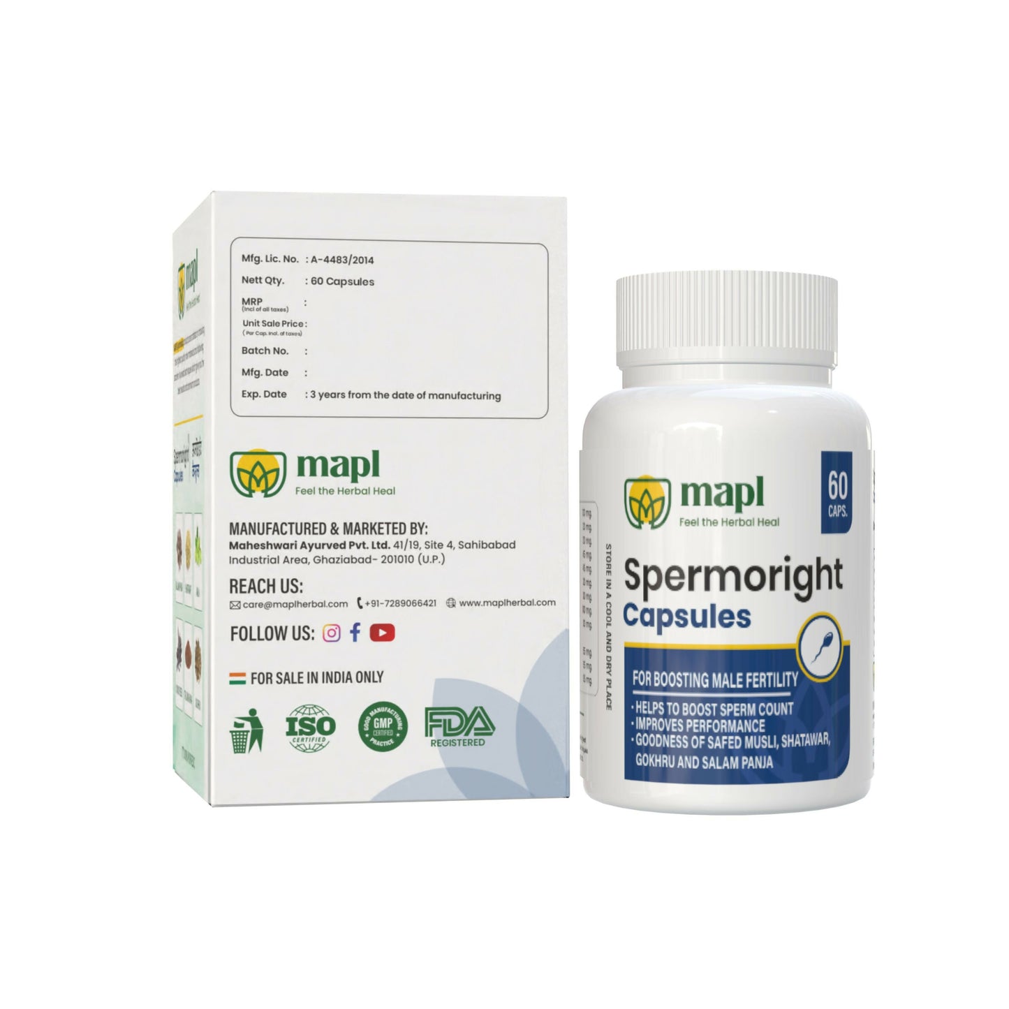 MAPL Spermoright Capsule Sperm Booster For Mens | Swadesiicart
