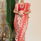 Shree Shyam Fashion Linen Cotton Red & White Saree