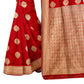 Vamika Weaving Banarasi Jacquard Red Saree | Swadesiicart