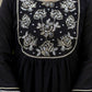 The52 Black Women's Beautiful Embroidered work Chinon Fabric with Flared Kurta, Pant and Dupatta Set - Swadesiicart