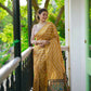 Vishnu Weaves Women's Yellow Soft Tussar Silk Digital Printed Saree with Unstitched Blouse - Swadesiicart