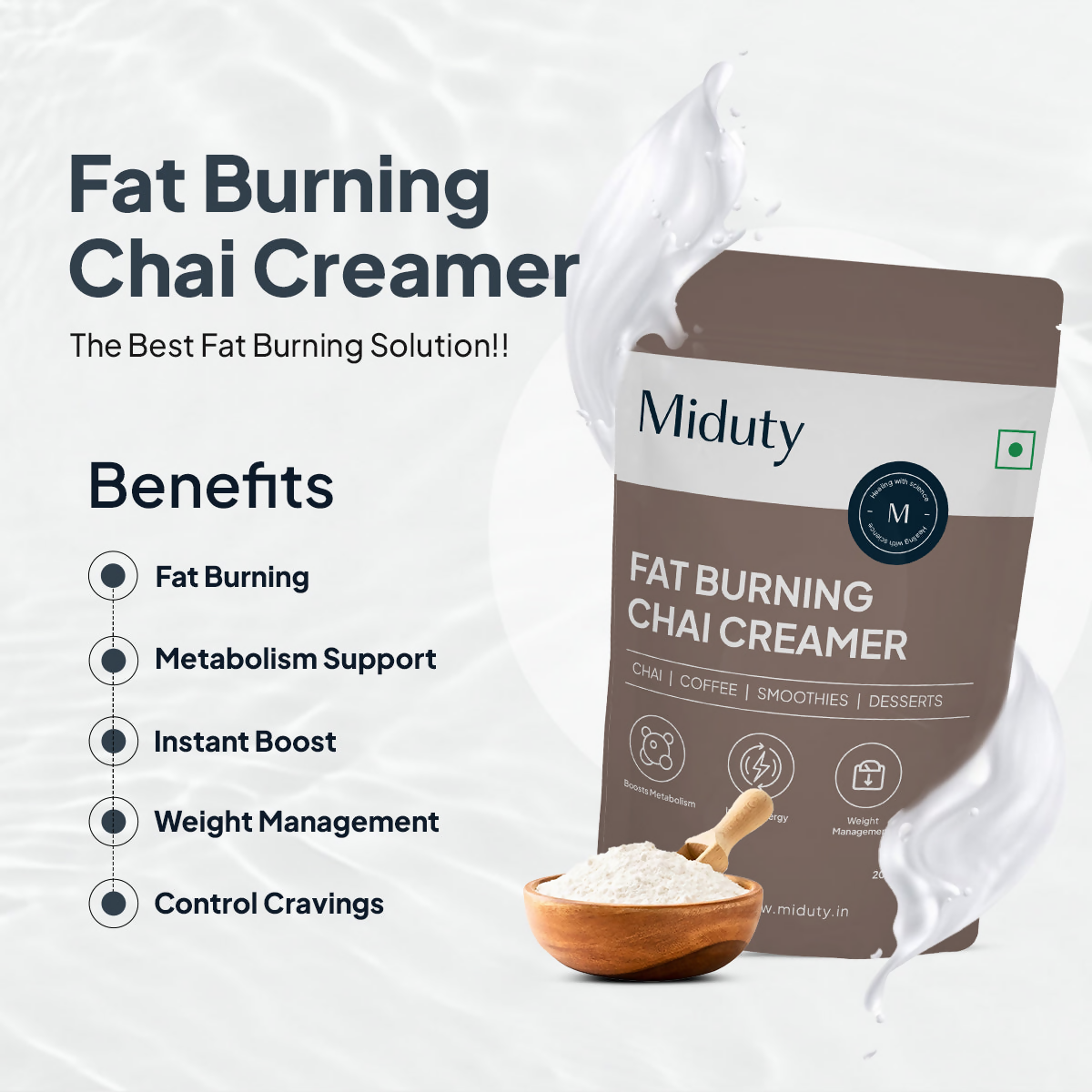 Miduty by Palak Notes Fat Burning Chai Creamer | Swadesiicart