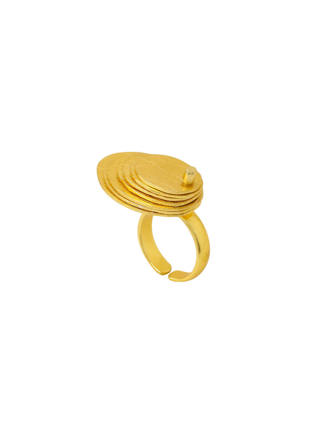 NVR Women's Western Gold-Polished Ajustable Finger Ring | Swadesiicart