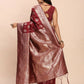 Astita Banarasi Silk Maroon Saree | Swadesiicart