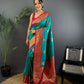 Joban Fashion Maroon Peacock Banarasi Silk Sarees | Swadesiicart