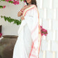 Beatitude White Cotton Tangail Saree