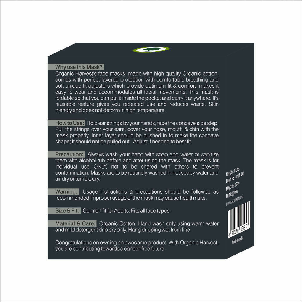 Organic Harvest Face Mask Made with Organic Cotton - Swadesiicart
