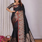 Joban Fashion Banarasi Black Jacquard Woven Soft Silk Saree | Swadesiicart