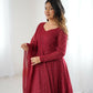 Joban Fashion Maroon Kurta Set Georgette Sequence Embroidery Work - Swadesiicart