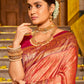Astita Banarasi Silk Peach Saree | Swadesiicart