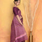 Very Much Indian Chanderi Natural Dye Handblock Printed Saree - Mauve | Swadesiicart