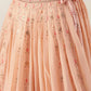 House of Panchhi Women Peach Pure Georgette Embroidered Lehenga & Blouse, Dupatta | Swadesiicart