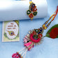 NVR Women & Men Set of 2 Multicolor Thread Work & Beaded Bhaiya Bhabhi Rakhi With Roli Chawal & Chocolate | Swadesiicart