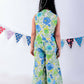 Lil Drama Jaipur Print Stylish Top with Pant Co-ordinate Set for Girls - Green - Swadesiicart
