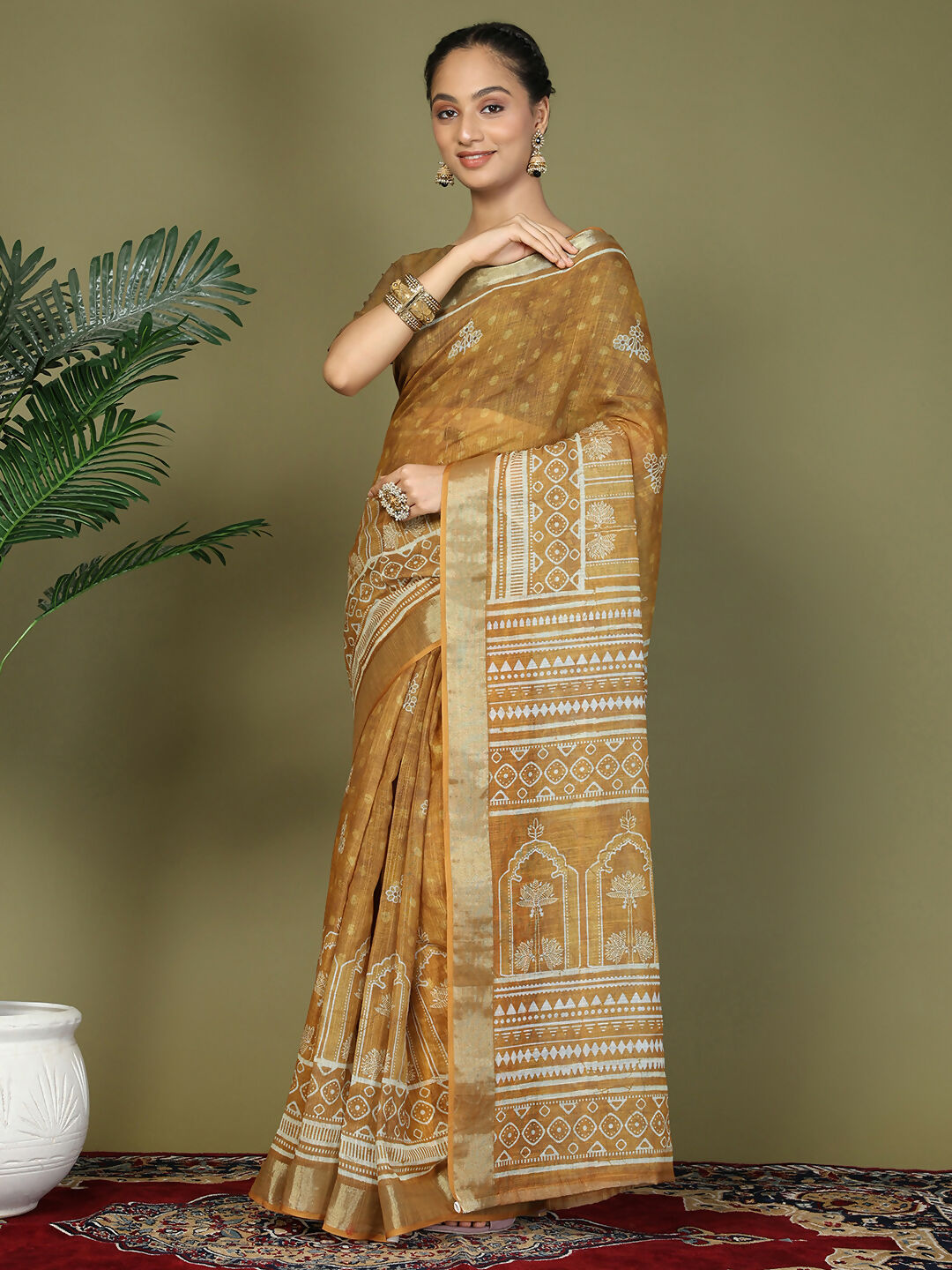 Shree Shyam Fashion Cotton Golden Saree