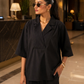 Aayaa Designer Pure Cotton Cord Set-Black