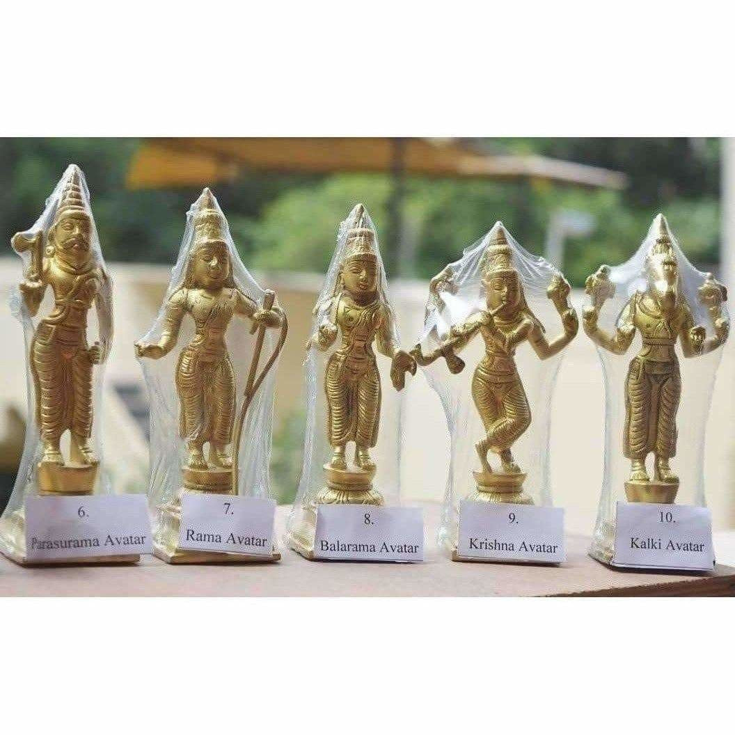 Dasavathara 10 Avathara's of Lord Vishnu-Brass Statue Set - Swadesiicart