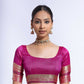 Vishnu Weaves Women's Pink Raw Silk Zari Woven Saree with Blouse - Swadesiicart