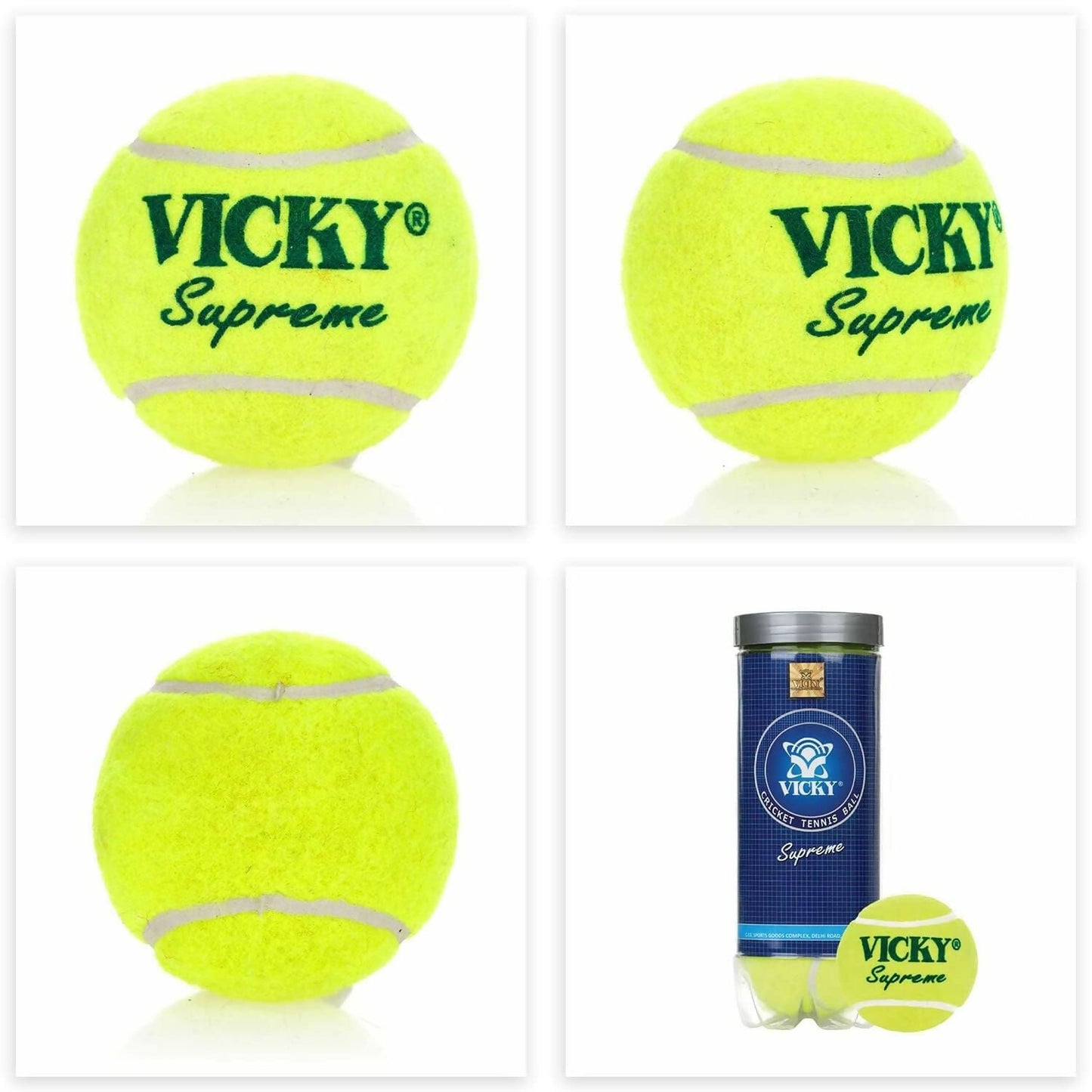 Vicky Supreme Yellow Tennis/Cricket Ball Heavy Multipurposeful Design & Durable Rubber Built - Swadesiicart