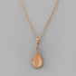VOJ Gold-Polished Yellow Stone With AD Stone Studded Chain Set - Swadesiicart