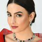 Mominos Fashion Johar Kamal Silver-Plated American Diamond Multi Colour Choker Set | Swadesiicart