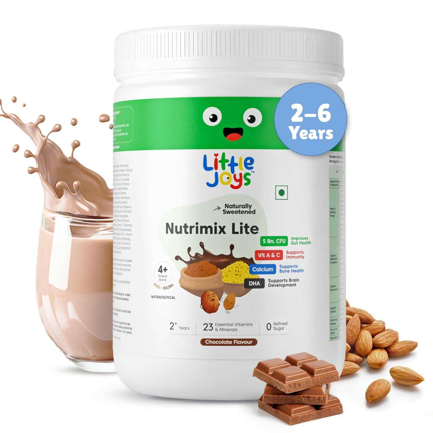 Little Joys Nutrimix Lite Powder for Young Kids (2-6 Years) - Chocolate Flavour - Swadesiicart