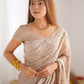 Vamsee Mumtaz Cream Crunchy Crush Saree - Swadesiicart