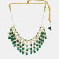 Ruby Raang Green Kundan And Emerald Collar Necklace | Swadesiicart