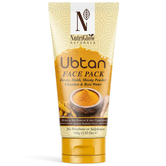 NutriGlow NATURAL'S Ubtan Face & Body Pack with Haldi & Chandan - Nutriglow Cosmetics