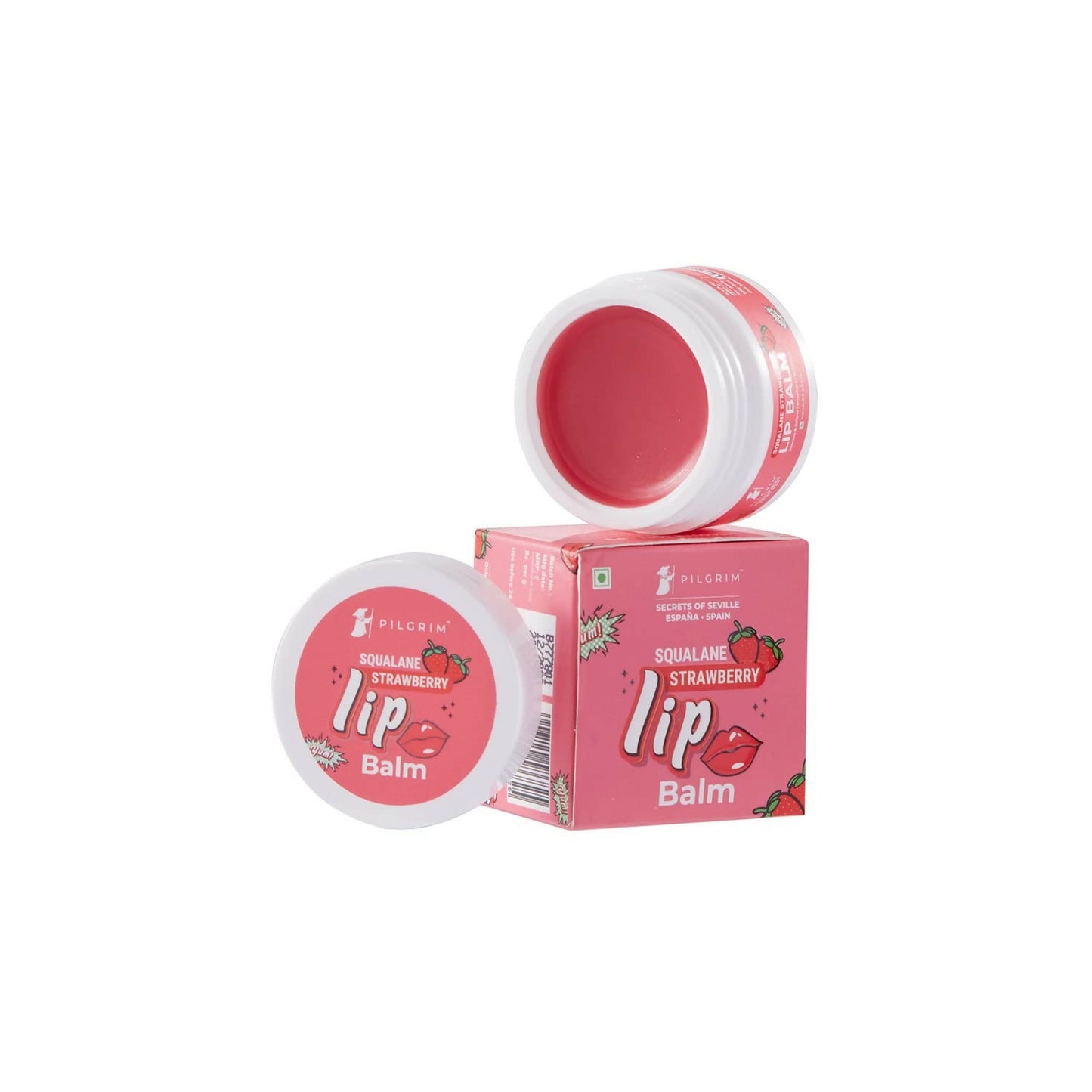 Pilgrim Spanish Lip Balm (Strawberry) For Dark Lips, Soothing & Hydrating Dry & Chapped Lips - Pilgrim
