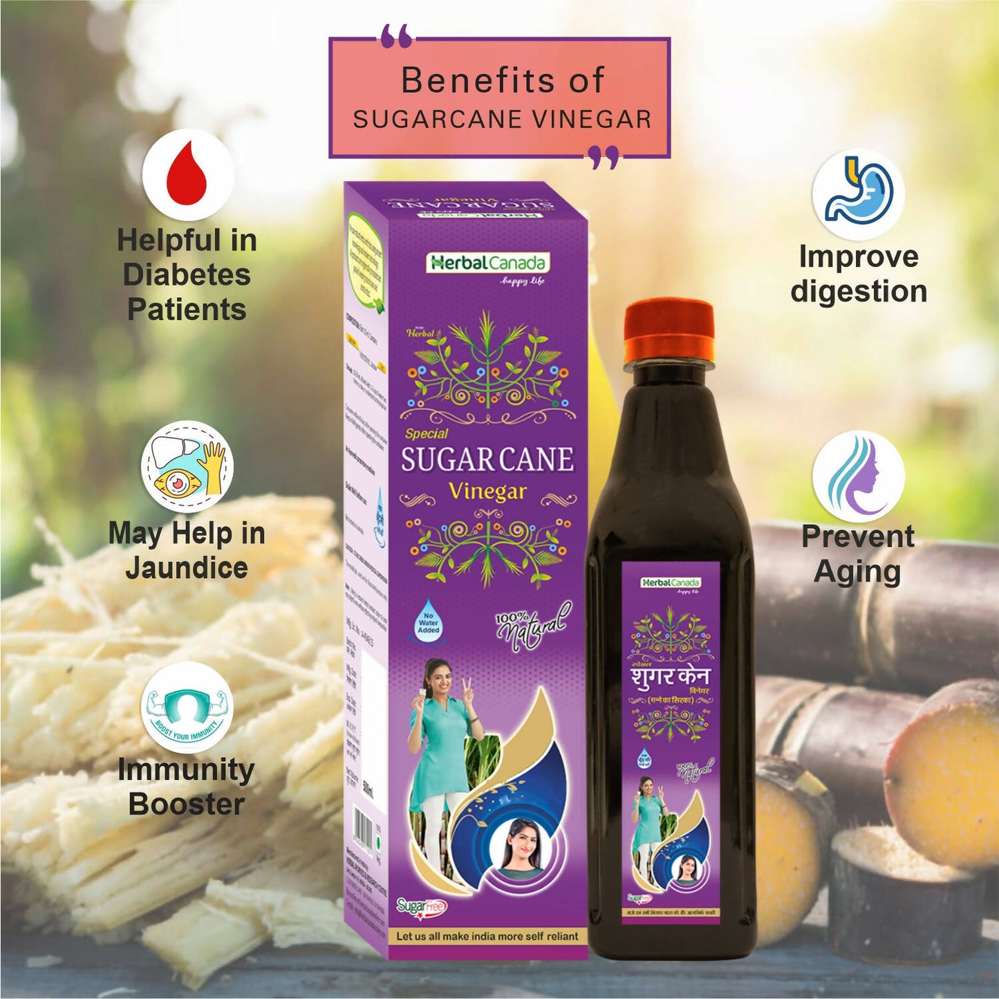 Herbal Canada Sugar Cane Vinegar - Swadesiicart
