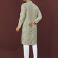 Anaita Green Embroidered Silk Straight Kurta
