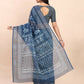 Shree Shyam Fashion Linen Cotton Indigo Blue Saree