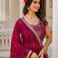 Wedding Partywear Wine Slim Georgette Lehengha Choli With Dupata - Agnidhara - Swadesiicart