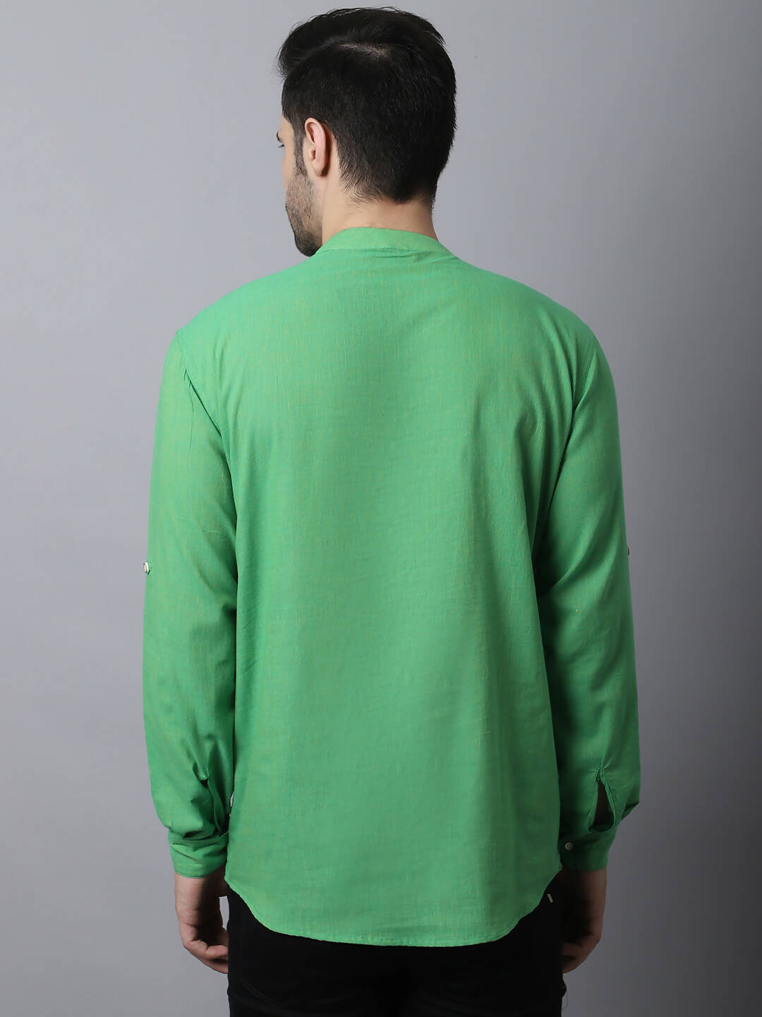 Even Apparels Green Pure Cotton Men's Kurta With Side Placket | Swadesiicart