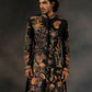 Black Tides Hand Embroidered Indowestern Sherwani by Hilo Design