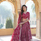 Lorenvalley Ranipink Pure Viscose Jacquard With Embroidered Sequins work Lehenga Choli | Swadesiicart