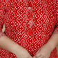 Miravan Women's Plus Size Festive Wear Red Bandhani Printed Straight Kurta - Swadesiicart