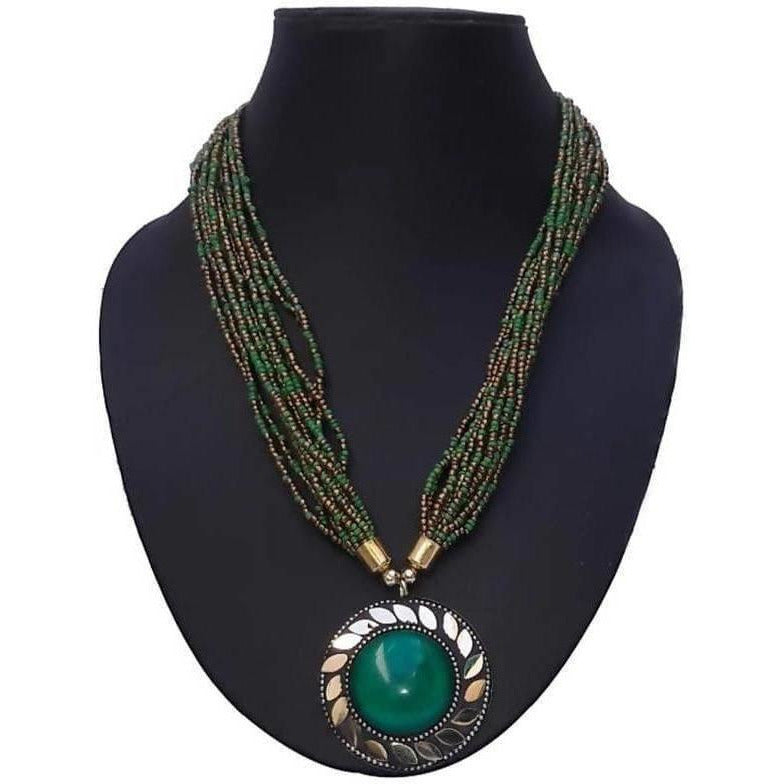 MS Fashion India Latest Design Green Color Necklace For Women | Swadesiicart