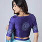 Vastranavya Sky Blue Mandala Print Free Hand Ready to Wear Saree | Swadesiicart