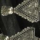 Mominos Fashion Joharkamal Silver-Plated Triangle Design Drop Earrings For Women - Swadesiicart