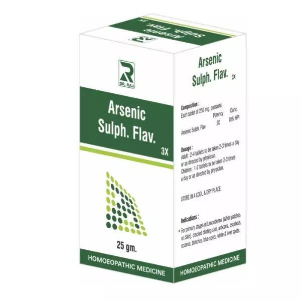 Dr. Raj Homeopathy Arsenic Sulph Flav Tablets | Swadesiicart