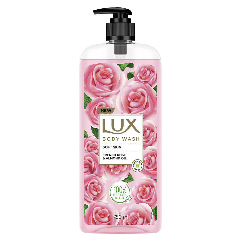 Lux Body Wash with French Rose Fragrance & Almond Oil - Swadesiicart