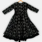 Ahalyaa Black Chanderi Gold Foil Printed Kids Dress For Girls | Swadesiicart
