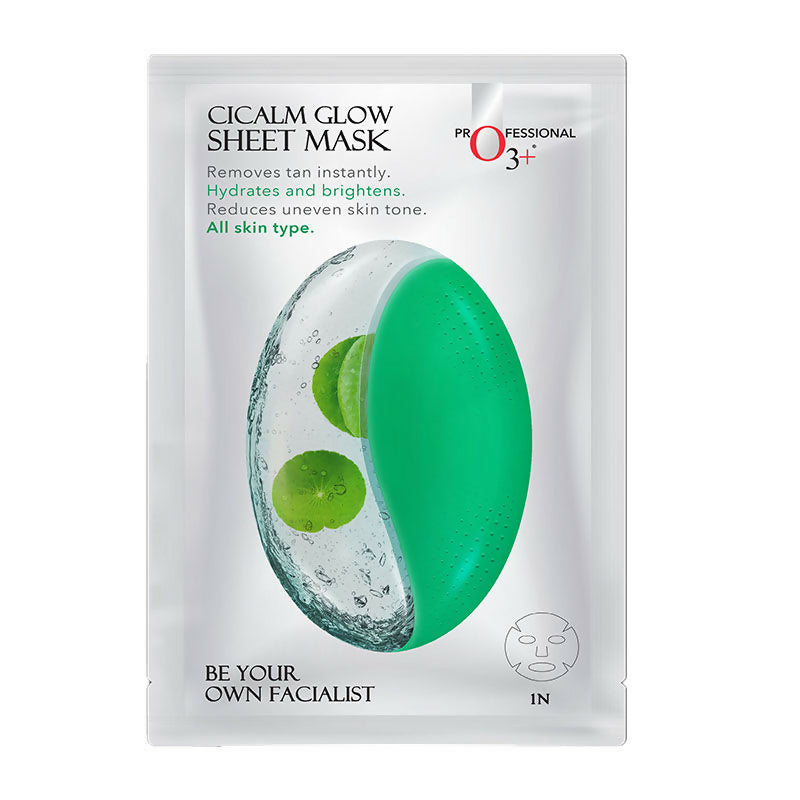 Professional O3+ Cicalm Glow Sheet Mask With Cica For D-Tan & Glow - Swadesiicart