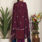 Jyoti Fashion Women's Magenta Chinon Chiffon Embroidered Designer Straight Suit Set | Swadesiicart